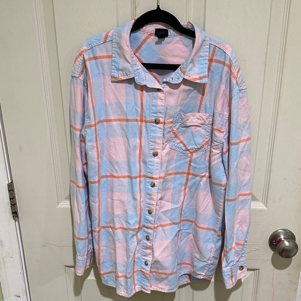 art class Pastel Plaid Button-Down Shirt